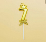 Świeczka cyferka 7 z koroną na tort urodzinowa