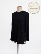 Czarna bluzka z długim rękawem longsleeve L Olsen Vintage wiskoza Y2K