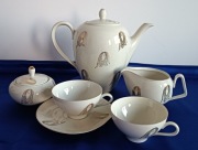 PIĘKNY SERWIS KAWOWY PORCELANA BAVARIA ecru