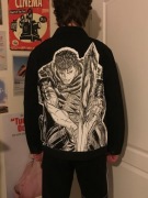 Berserk ręcznie malowana kurtka jeansowa anime