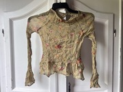 Bluzka mgiełka, Zara Woman, XS/S, oliwkowa w kwiaty