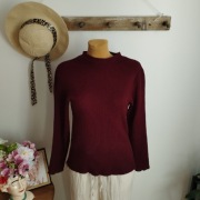 Golf damski prążkowany bordo r. 38 vintage