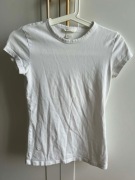 Bluzka damska t-shirt biały bawełna Basic H&M r. 36 S
