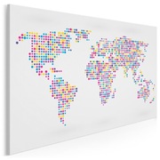 NOWOCZESNY OBRAZ MAPA ŚWIATA KROPKI 120x80