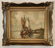 Josef Horn (1902-1951) "Kutry przy brzegu" ok. 1940r.