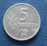 Moneta 5 groszy 1961 Al 