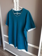 Turkusowy niebieski t-shirt męski koszulka z krótkim rękawem rozmiar L/XL