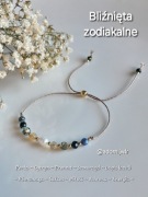 Bransoletka Zodiakalnych Bliźnięt Kamienie naturalne Jedwabny Sznurek 