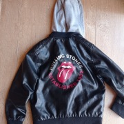 ZARA Czarna kurtka skóra eko skórzana Rolling Stones 140cm 10 lat