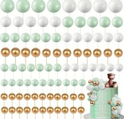 Toppery na tort urodzinowy kule 8 szt