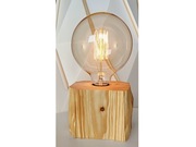 Rustykalna lampka nocna ze starej, ponad 100-letniej belki, rękodzieło