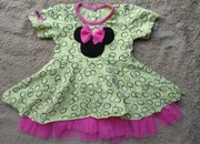 Zielona sukienka dziecięca z myszką Minnie