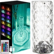 LAMPKA BIURKOWA LED KRYSZTAŁOWA DIAMENTOWA RÓŻA DOTYKOWA + PILOT USB