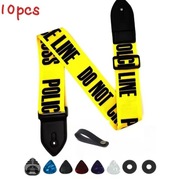 PIĘKNY 10-cio częściowy pasek gitarowy do gitary basowej,akustycznej żółty 