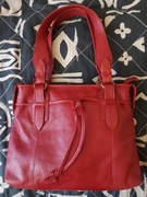 Hidesign skórzana torebka shopper czerwona skóra naturalna okazja shopperka