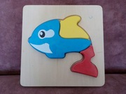 Drewniana układanka delfin