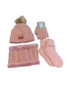 Zestaw dla dziewczynki Czapka + Komin + Rekawiczki + Skarpety