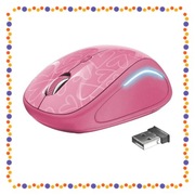 Mysz TRUST YVI FX Różowa + bateria
