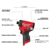 Milwaukee Zakrętarka Udarowa Hex M12 Fid-0
