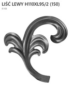 Element kuty: liść lewy H110XL95/2 ze stali czarnej