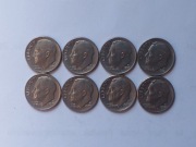 Zestaw 8 monet USA - One Dime (10 centów) - Lata 80. - Mix P/D