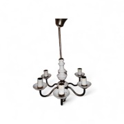 Żyrandol sześcioramienny Polam Poznań 13Z440, świeczki, porcelana /PRL