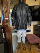 Skórzana Czarna  Męska Kurtka XL  do połowy uda, miękka skóra.