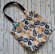 Nowa torba shopperka dwustronna liście handmade