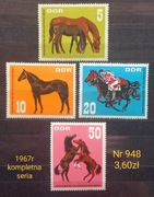 Znaczki fauna:948: konie, zwierzęta- DDR/NRD 1967r **