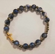 RÓŻANIEC bransoletka dziesiątka hematyt granat fiolet