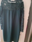 Sukienka w kolorze zielonej butelki z koronka