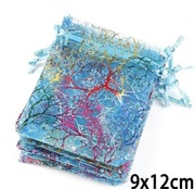 10x Worek na prezent Worki Organza Prezent Walentynki 9/12cm Pająk Niebiesk
