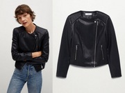 MANGO MNG kurtka czarna NOWA ramoneska skóra eko L/40