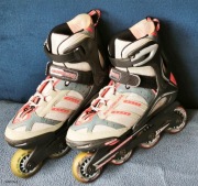 Rolki Rollerblade regulowane rozmiar 36 - 40 , plecak, ochraniacze.