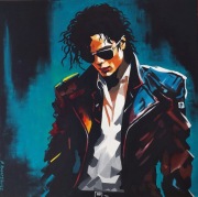 AMBROZIEWICZ Obraz olejny 60X60 Michael Jackson