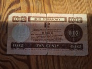 Bon towarowy PEKAO 0.02 centy