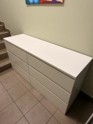 Komoda MALM IKEA, 6 szuflad, biała 160x78 cm 