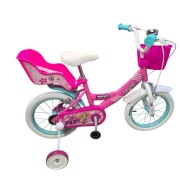 Rower Psi Patrol SKYE Denver 14" cali dla dziewczynki koszyk nosidełko 