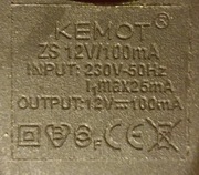 ZASILACZ KEMOT STABILIZOWANY ZS 12/100MA TRANSFORMATOR-TANIO;-)