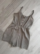 krótki kombinezon beżowy guziczki boho H&M 38 M