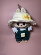 Zestaw dla lalki labubu ubranie ubranko ogrodniczki kwiatki akcesoria