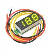 15szt. Woltomierz LED DC 0-100V   0,28 cali,   zolty 