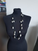 Korale, naszyjnik stalowy zielony 