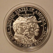 USA 1988 - BITWA POD GETYSBURGIEM 1863 r. - 125 LECIE - NUMIZMAT SREBRZONY