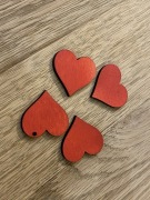 1 szt czerwone drewniane serce szer. 5cm wycinane laserowo