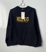 ZARA granatowa bluza oversize z nadrukiem 100% bawełna S