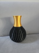 Nowy wazon  3d czarno złoty 25cm