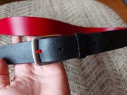 CH Carolina Herrera pasek skórzany czarny made in Spain 105 skóra naturalna