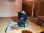 Świecznik gipsowy ręcznie robiony