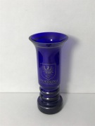 Kobaltowy wazon szklany, PRL. 